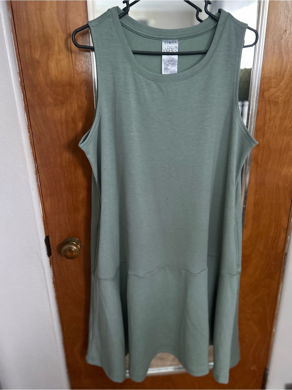 Serra Sleeveless A-Line Dress in Sage Green